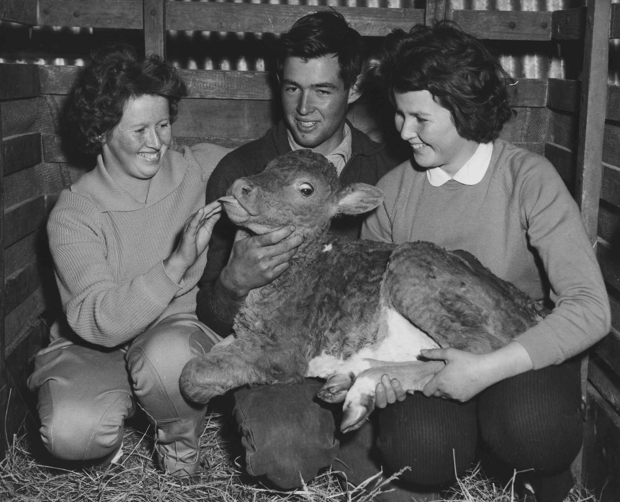 Laurie and family with prizewinning calf